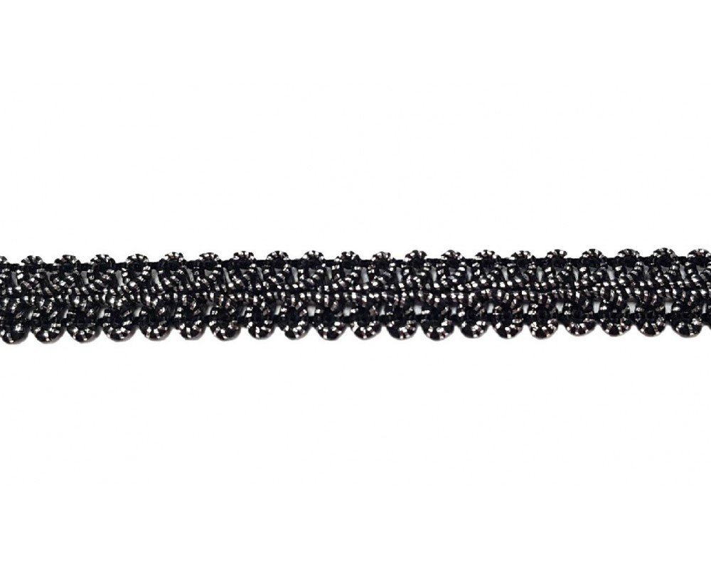 Dekoratyvinė juostelė 10mm Juoda/sidabrinė - 2