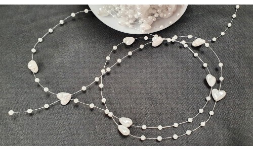 Dekoratyvinė perlų juostelė Širdelės - 1