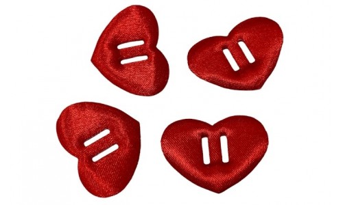 Raudonos širdelės dekoracijoms 33mm - 1
