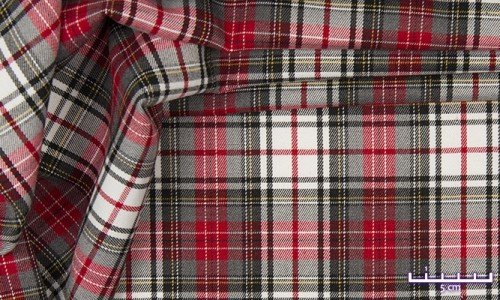 Woven fabric Red grey - 1