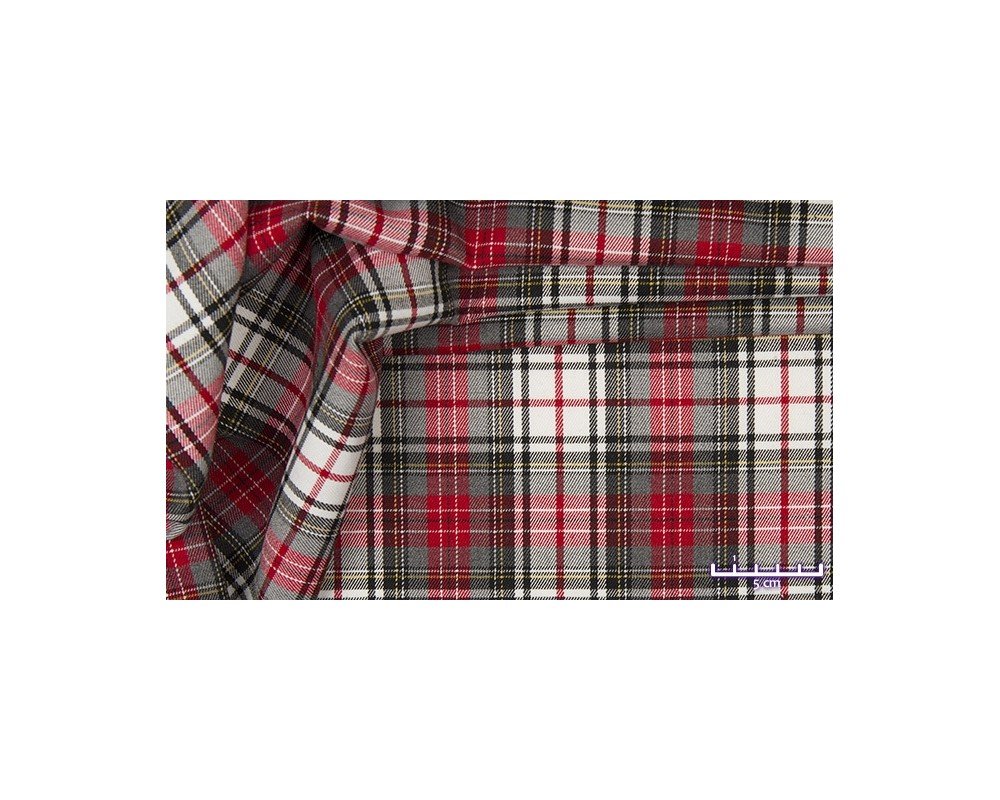 Woven fabric Red grey - 1