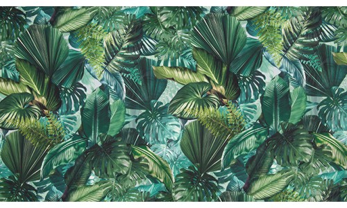 Barbie (Marchiano) fabric with green leaves - 2