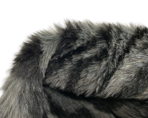 Artificial fur Dark grey Zebra - one