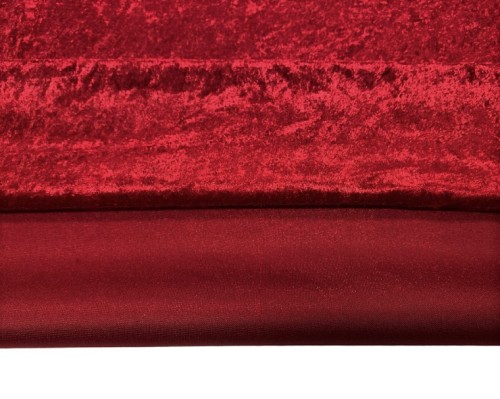 Glamžytas aksomas Tamsi raudona plonesnis - 1