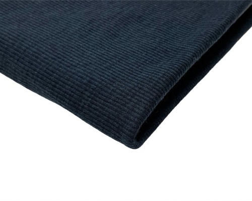 Merino wool knitted fabric Dark blue RIB