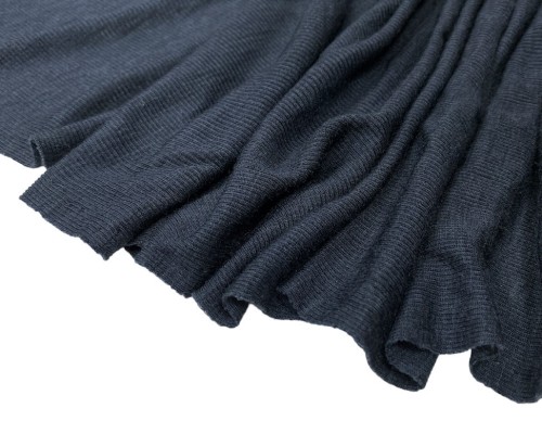 Merino wool knitted fabric Dark blue RIB