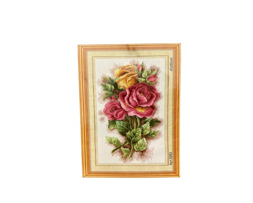 Embroidery painting with thread 40x50cm Rose