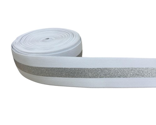 Decorative rubber shiny 50 mm Silver white - 1