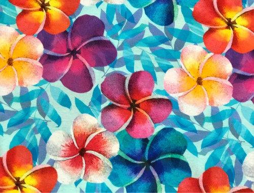 Cotton jersey Hawaiian flowers - 2