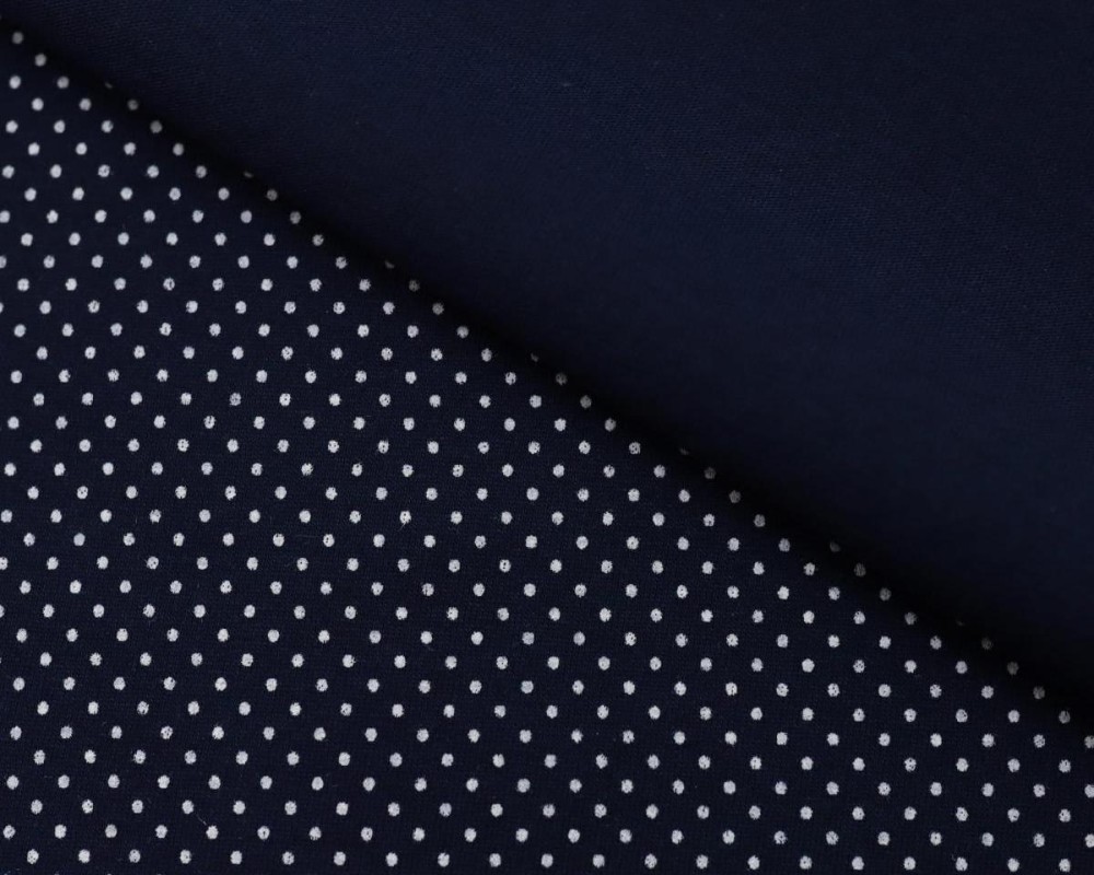 Cotton jersey Dots in dark blue - 1