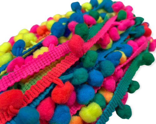 Coloured strip Pom pom 25 mm - 1