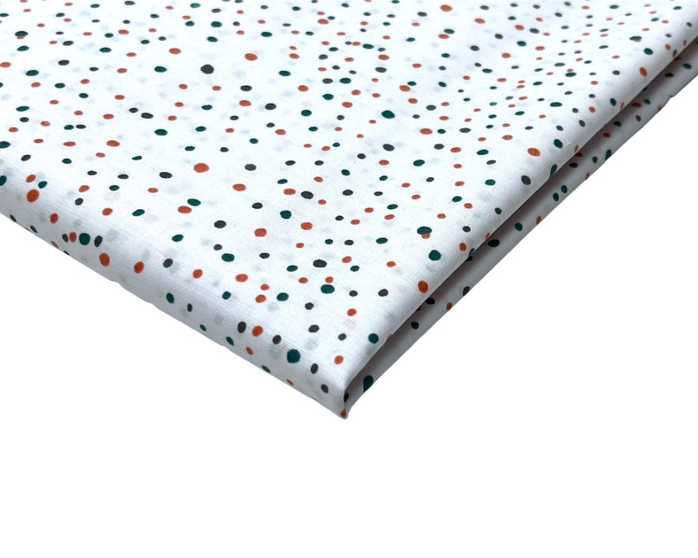 Cotton - cloth Green red dots - 1