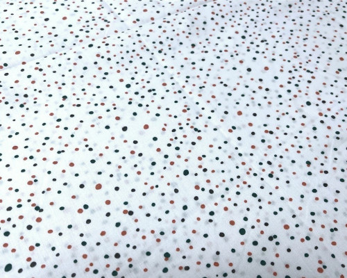 Cotton - cloth Green red dots - 1