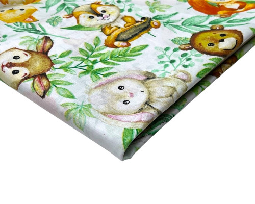 Cotton - cloth Animals and green leaves - 1