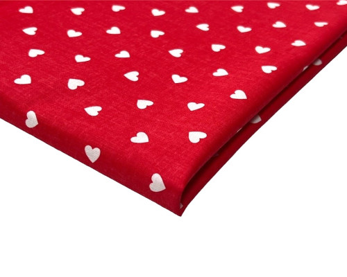 Cotton - canvas White hearts in red