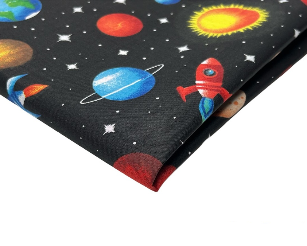 Cotton - cloth Space in black - 1