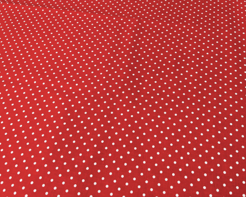 Cotton - cloth White dots in red - 2