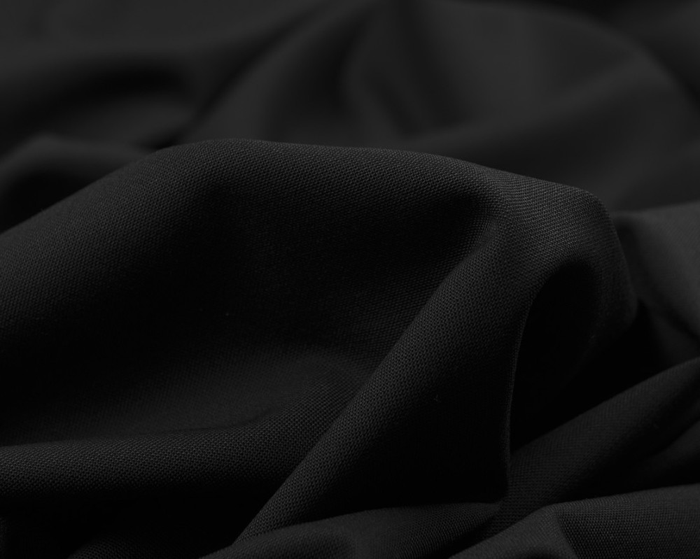 Wool fabric with elastane Black - 1