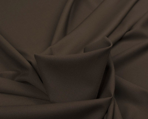 Wool fabric with elastane Dark brown - 1