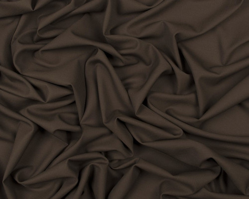 Wool fabric with elastane Dark brown - 1