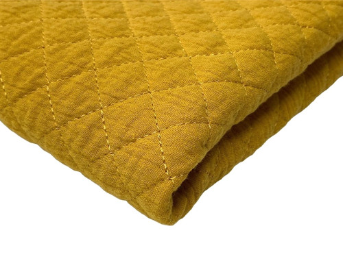 Reversible, quilted muslin Honey yellow