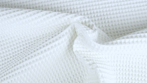 Waffle fabric White