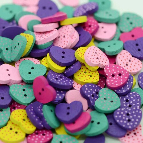 Button 17mm Heart with dots