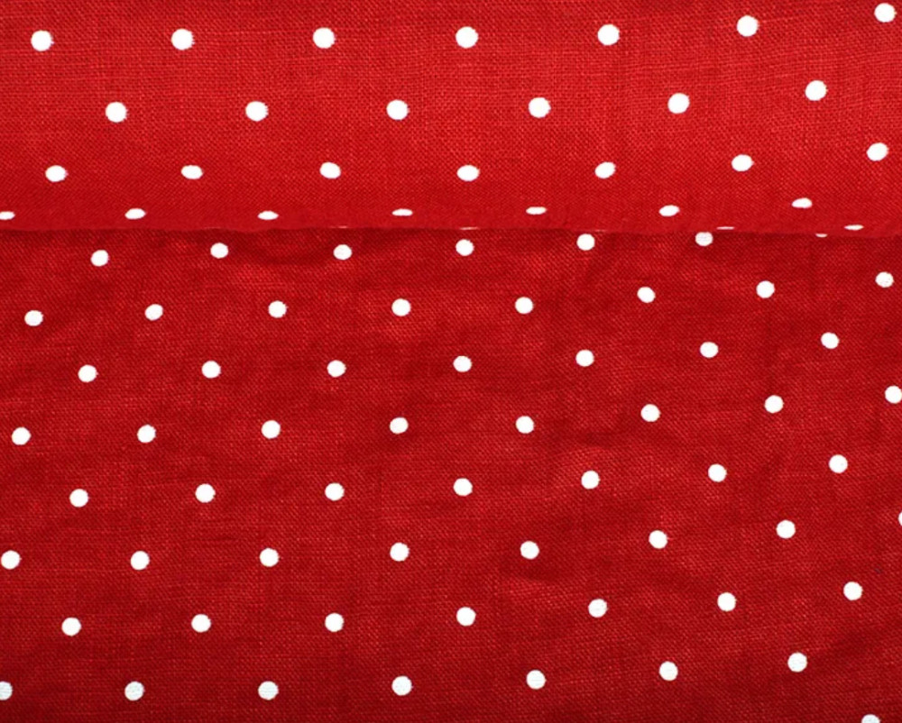 Soft linen Red with dots - 1