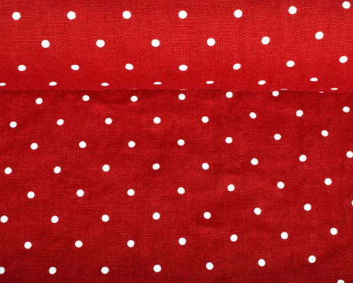 Soft linen Red with dots - 1