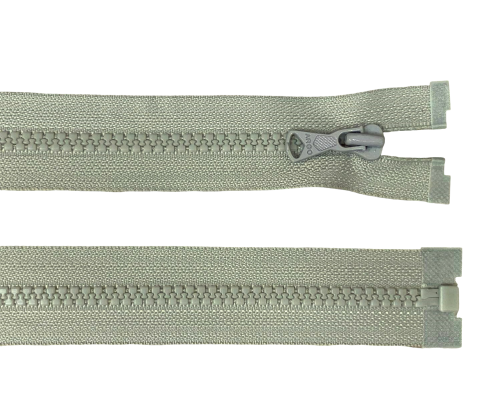 Plastic zipper 55cm Gray green - 1