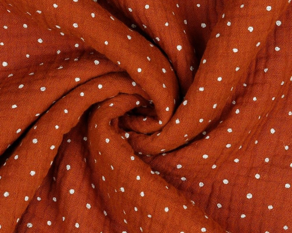 Muslin white dots Copper - 1