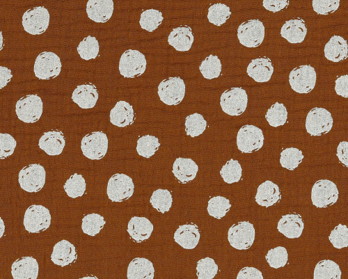 Muslin White bubbles in light brown - 2