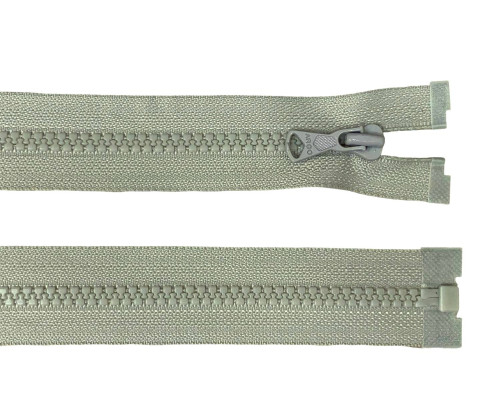 Plastic zipper 90cm Gray green - 1