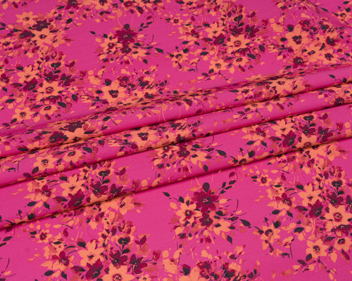 Barbie (Marchiano) fabric Fuchsia of small flowers - 1