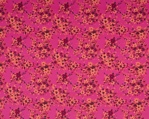 Barbie (Marchiano) fabric Fuchsia of small flowers - 1