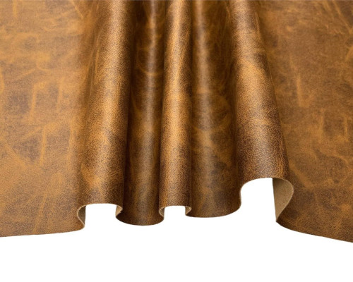 Artificial leather Light brown with writing on it