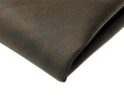 Artificial leather Dark brown with writing on it