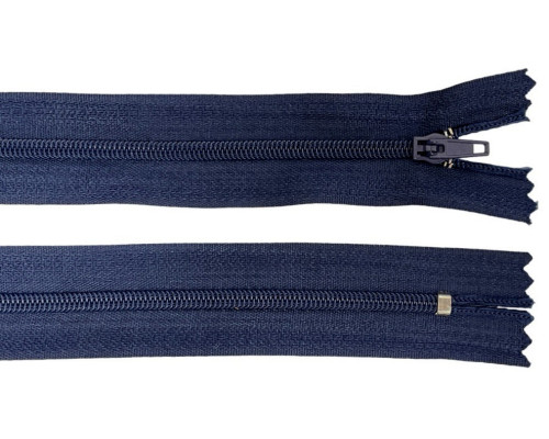 Non-removable 3-D zip 40cm Dark blue