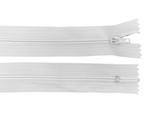 Non-removable 3-D zipper 20cm White