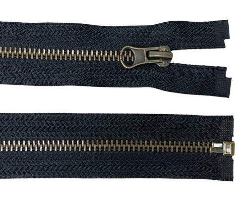 Metal zipper 80cm Black