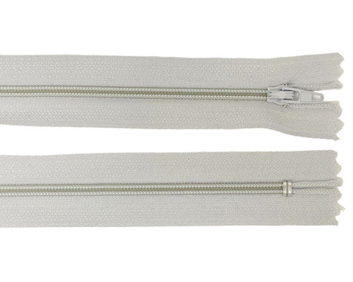 Unzipped 3-D zip 20cm Light grey