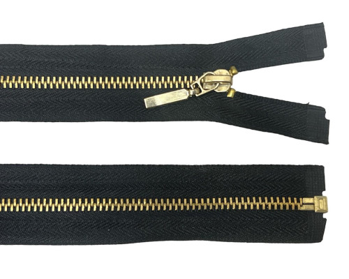 Decorative metal zipper 50cm Black