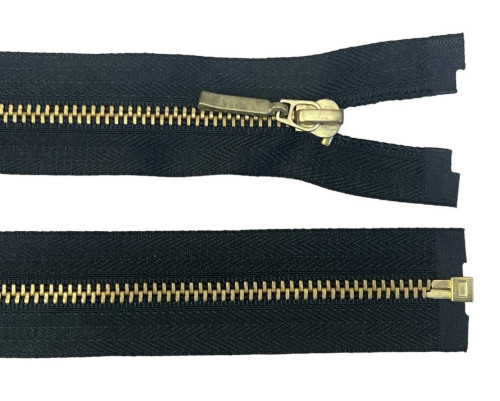 Decorative metal zipper 65cm Black