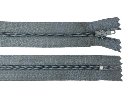 Unzipped 3-D zipper 20cm Blue-grey