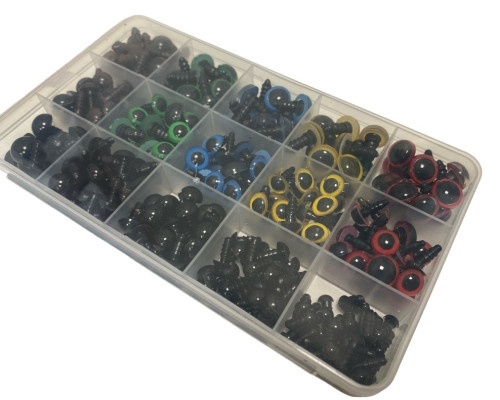 Screw eyes for toys coloured 5 - 11mm | 370pcs