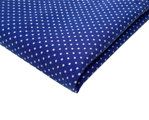 Fabric Bengaline White polka dots in blue