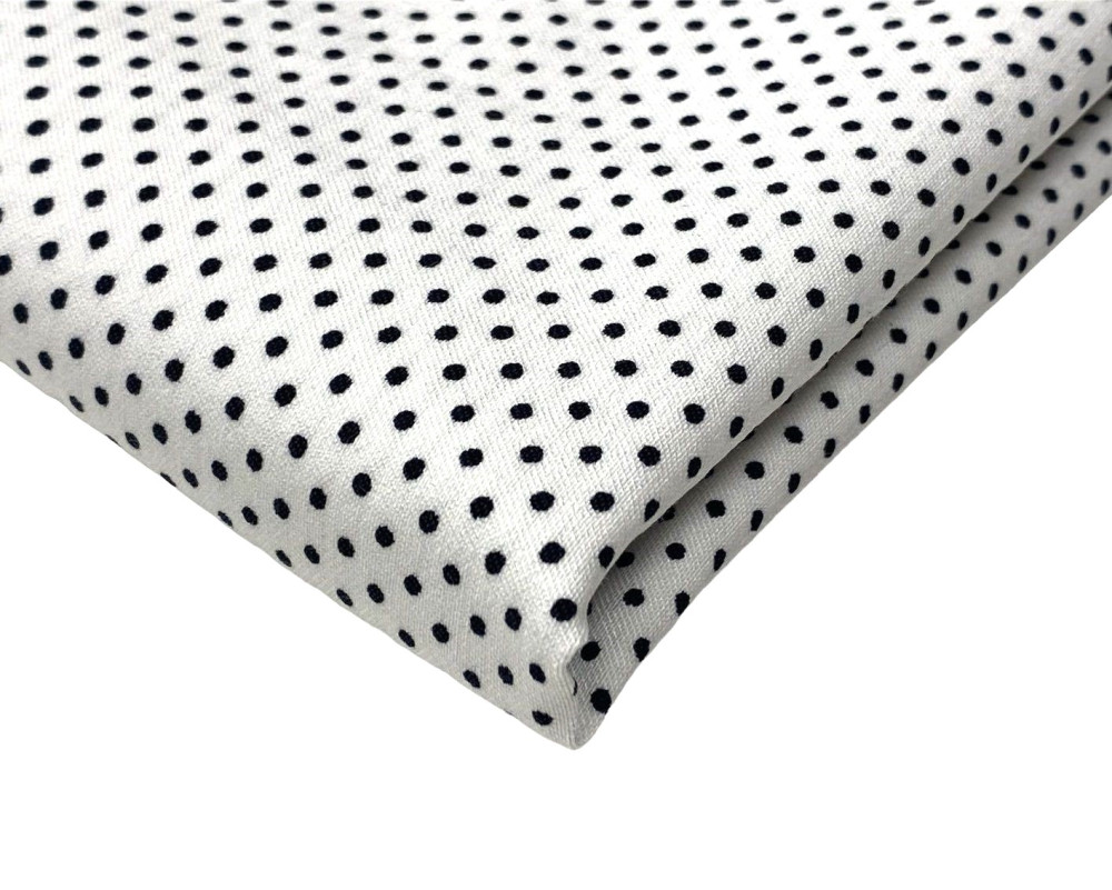 Fabric Bengalish Black dots in white - 1