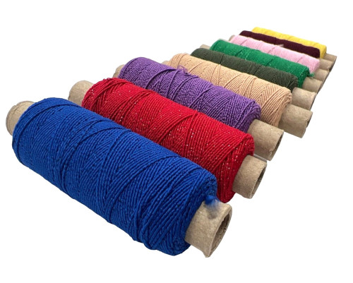 Flexible (rubber) yarn. 24 colors and one