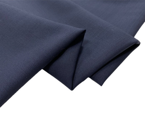 Wool fabric with elastane Dark blue - 1