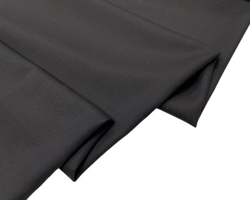 Wool fabric with elastane Black - 1